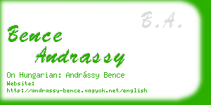 bence andrassy business card
